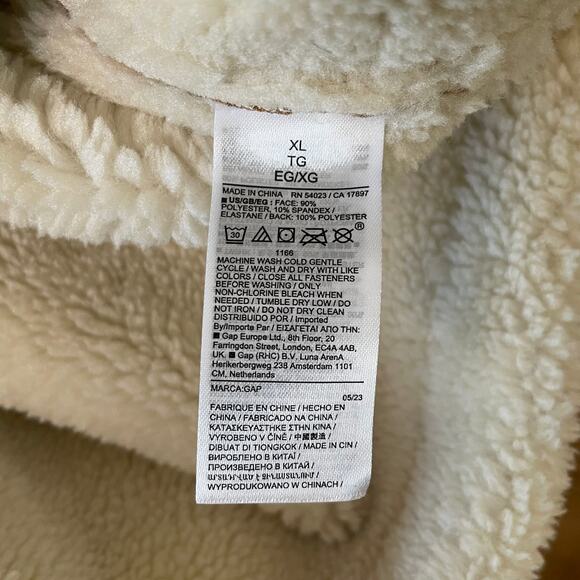 ❌SOLD❌GAP | Women's Tan/Cream Fur Accent Zip Front Jacket with Tags | Size: XL - Picture 5 of 5